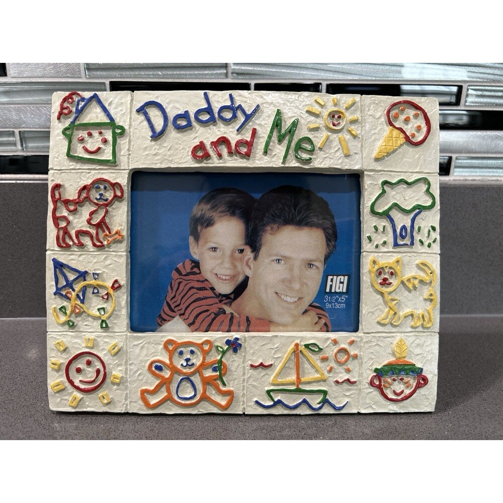 Vintage 1993 FIGI Frames Daddy and Me 3.5x5 Picture Frame Kids Dad New Old Stock